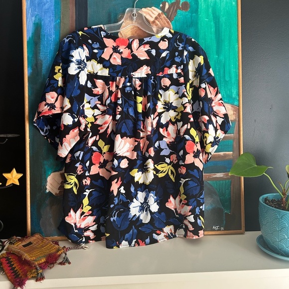 Adyson Parker Navy Floral Blouse S - Picture 10 of 14